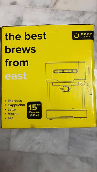 Noon East Espresso Coffee Machine - 15 Bar 850W, with Milk Frother
