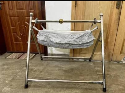 Stainless Steel Baby Jhoola / Folding Baby Cradle with Mosquito Net
