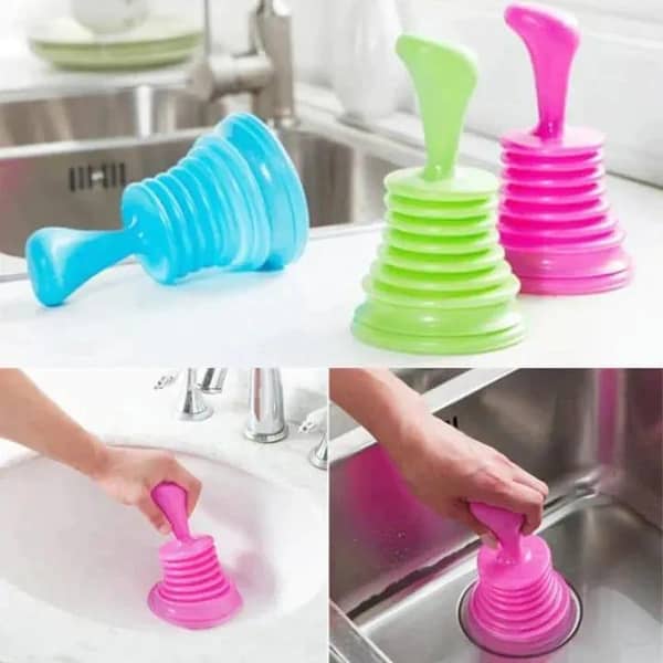 T  Kitchen Drain Sink Pump Plunger Unblocker Dredging - ( Pack Of 2 )