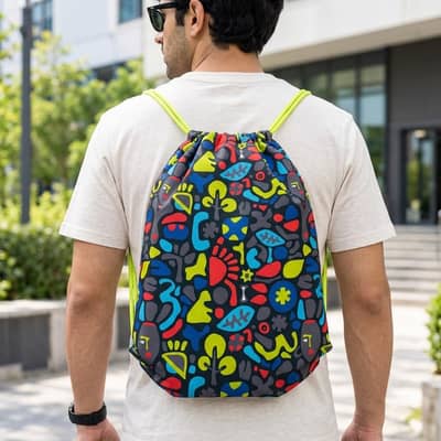 Premium Waterproof Lightweight Drawstring Shoe Bag & Gym Sack – 17.5 x