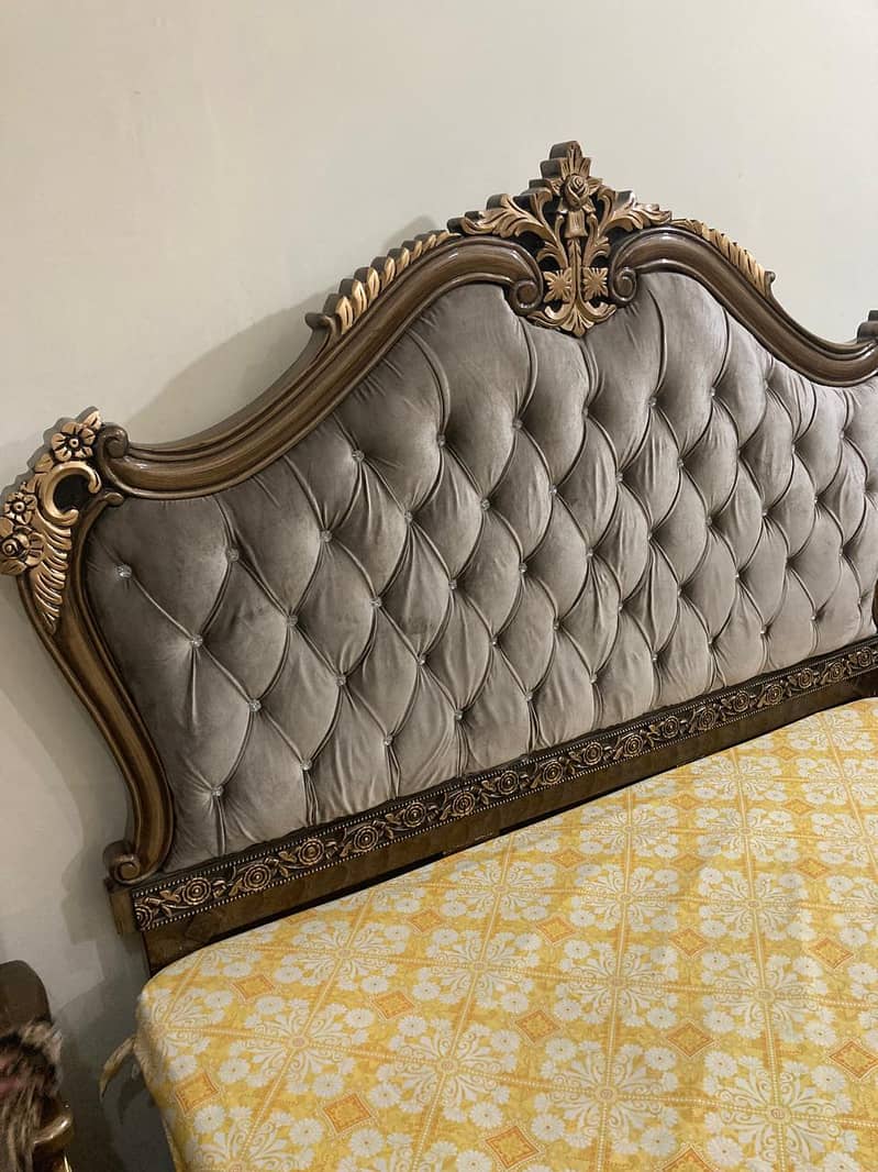 Bed set with dining table six chairs 1