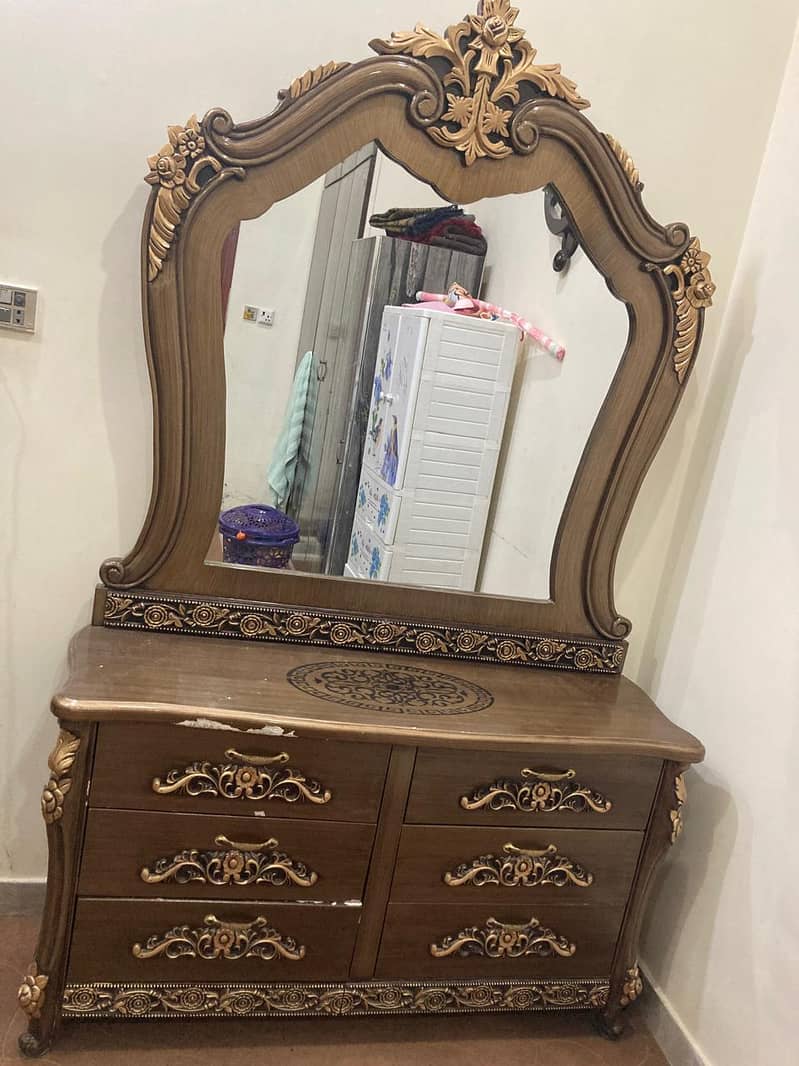 Bed set with dining table six chairs 2