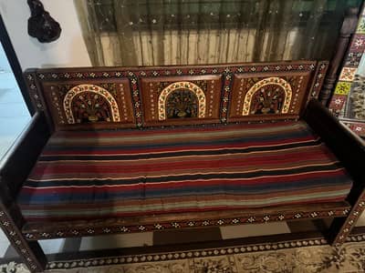 Hatdly used wooden antique sofa
