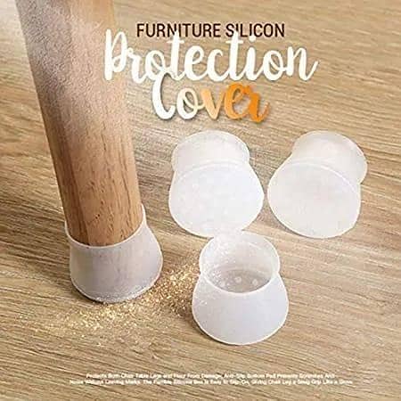 T   Anti-Noise Furniture Silicone Protective Cover Furniture Table Leg Cover Chair Leg Cap Silicone Floor Protection Pad, Non-Slip Bottom Anti-Scratch and No Trace Noise (4PCS)