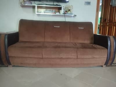 5seater chocolate brown sofa