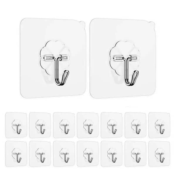 T  Pack of 10- Adhesive Suction Cup Hooks (10kg) stick hook Heavy Duty Sticky Wall & Ceiling & Door Nail Free Clear Hook for Bathroom and Kitchen No Scratch Waterproof and Oilproof Sticker