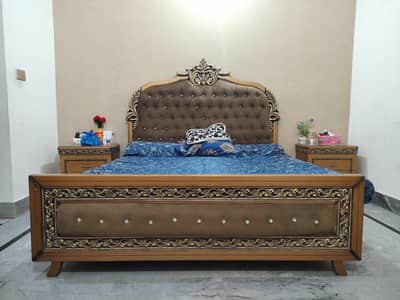 Luxury King Size Bed Set with Dressing Table