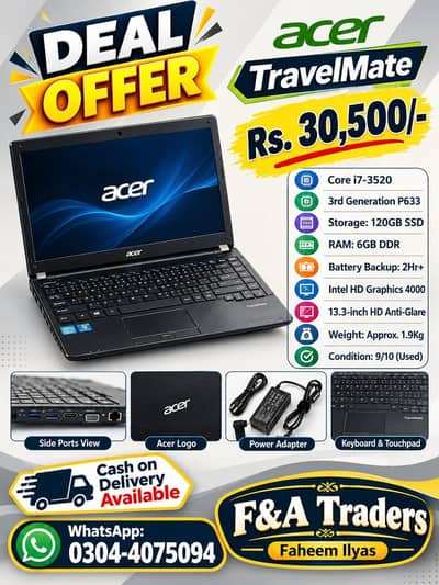 Laptop Acer corei7 3rd gen