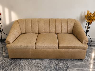 Brand New 7-Seater Luxury Velvet Sofa Set | Golden Beige | 3D Textured