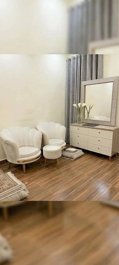 2 sofa chairs with table + dressing table with mirror standy