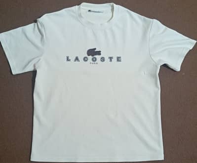 Lacoste White Graphic Print Crew Neck T-Shirt
