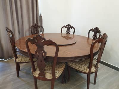 sheesham wood round table set