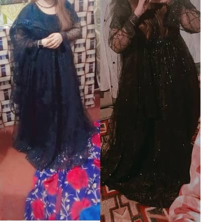Long black net maxi with dupatta Ayesha boutique