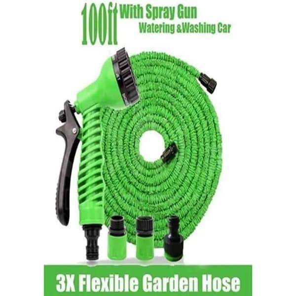 T  Garden Pipe  100 Feet - Car Washer - Water Hose Pipe - Hand Shower - Water Pipe For Garden - Magic Hose Expandable Stretch Hose Pipe With Spray Gun.