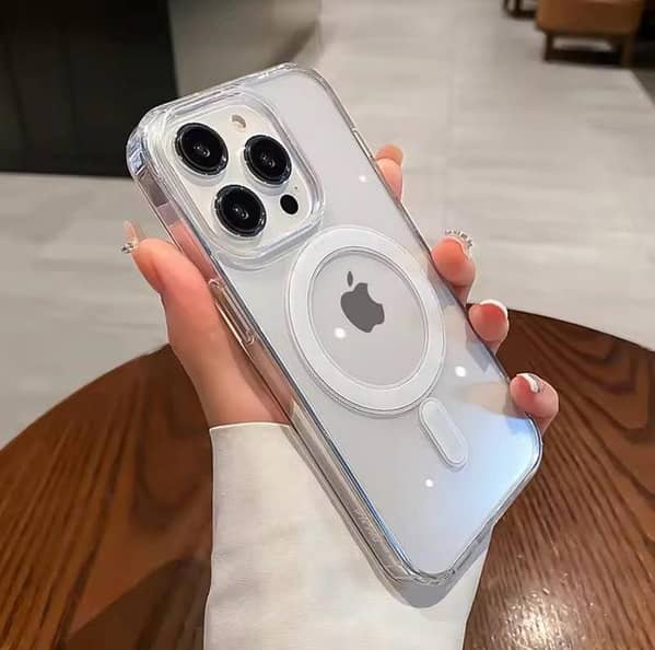 New Luxury Acrylic Magesafe Case With Camera Lens Protection and Wireless Charging