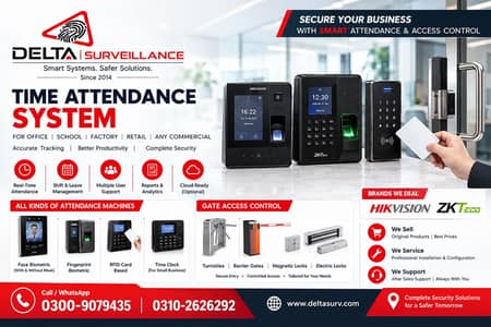 Time Attendance Machine Karachi | Biometric Face Fingerprint RFID