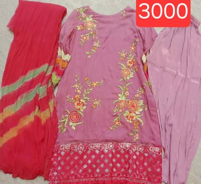 Embroidered chiffon dress