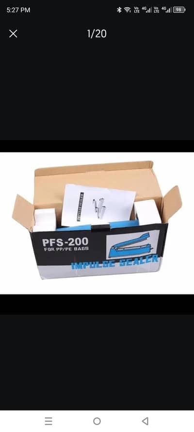 8-inch Impulse hand tool Sealer 220v  Machine - 200 mm Sealing Machine