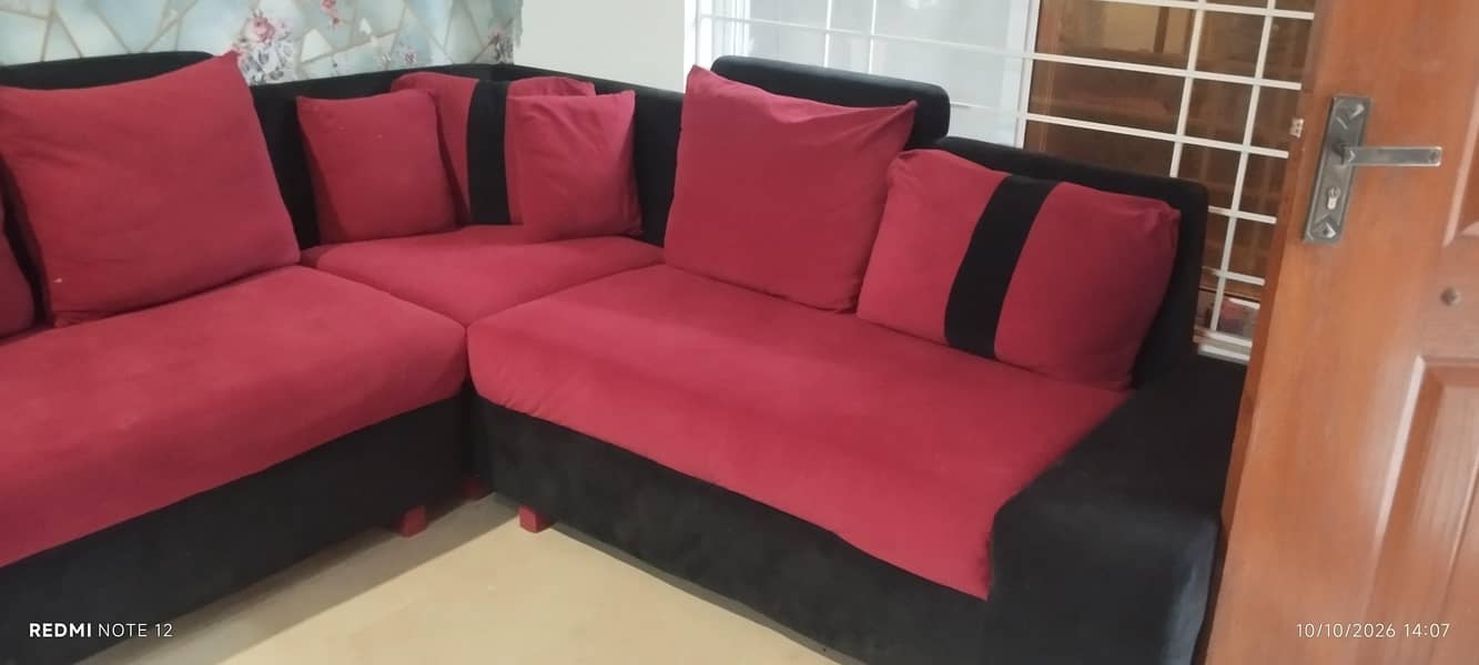 L. shape 7 seater sofa 1
