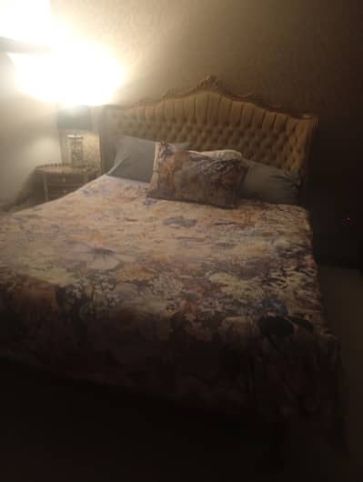 solid head board with I build foam cushions bed box
