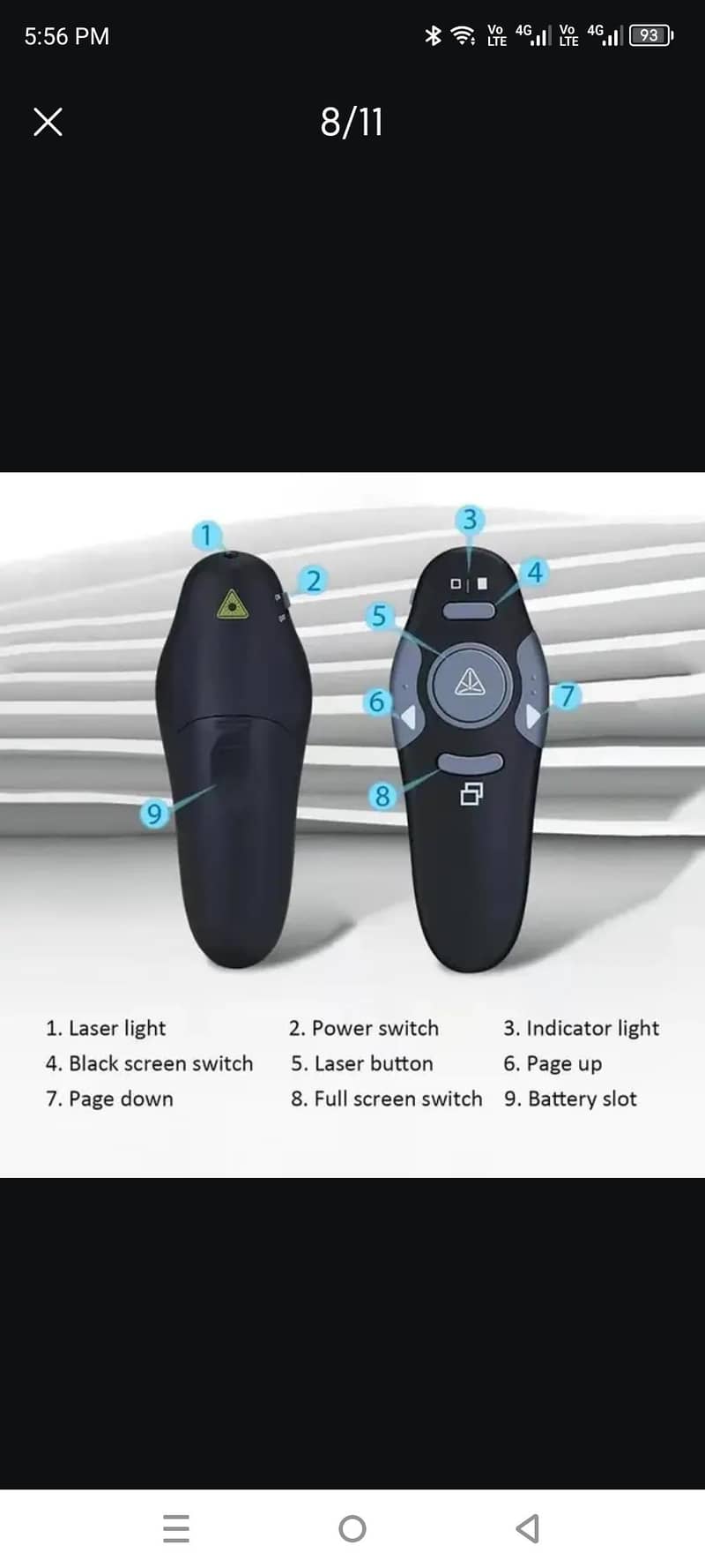 PPT Remote Control hand tool Presenter USB  Power Adapter Pointer 7