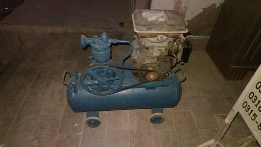 JAPANESE PETROL AIR COMPRESSOR & FAZAL PAINTING GUN WITH PIPE