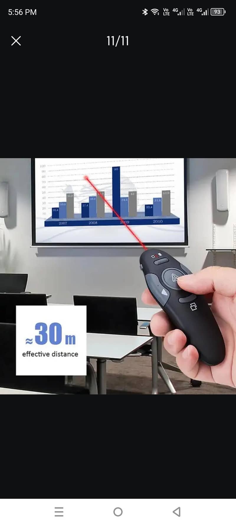 PPT Remote Control hand tool Presenter USB  Power Adapter Pointer 9