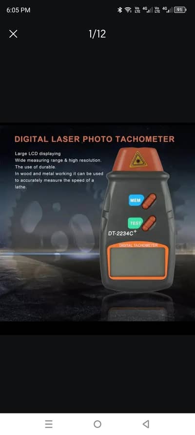 Digital Laser hand tool Tachometer LCD RPM Tester Small Engine