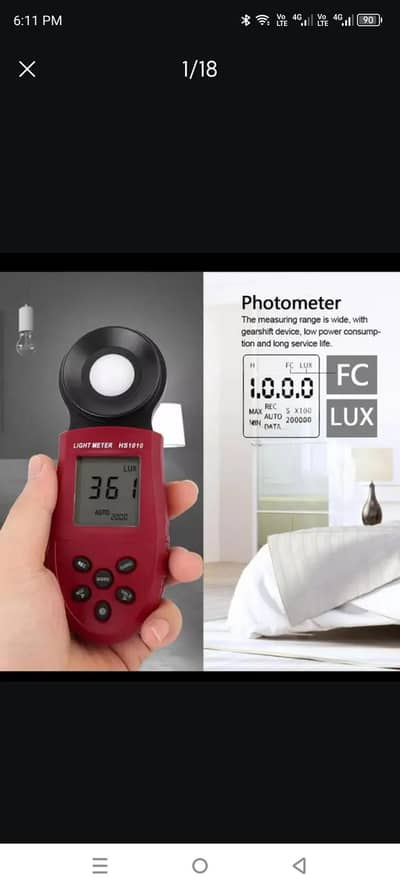 Digital Mini Lux Light hand tool Red  Meter Light Intensity Meter air