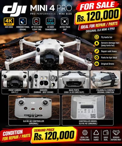 DJI MINI 4 PRO FOR SALE – REPAIR / SPARE PARTS
