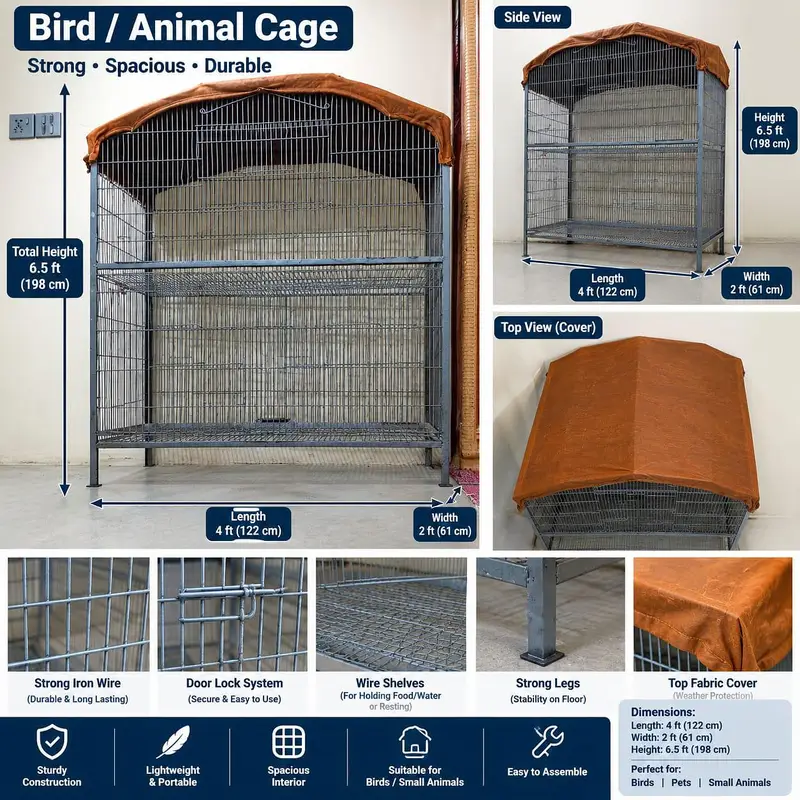 Large Bird Cage / Pinjra with Top Cover — photo 2