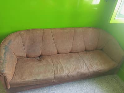 one big sofa and one short . . . . . used sofa set for sell in hayatabad