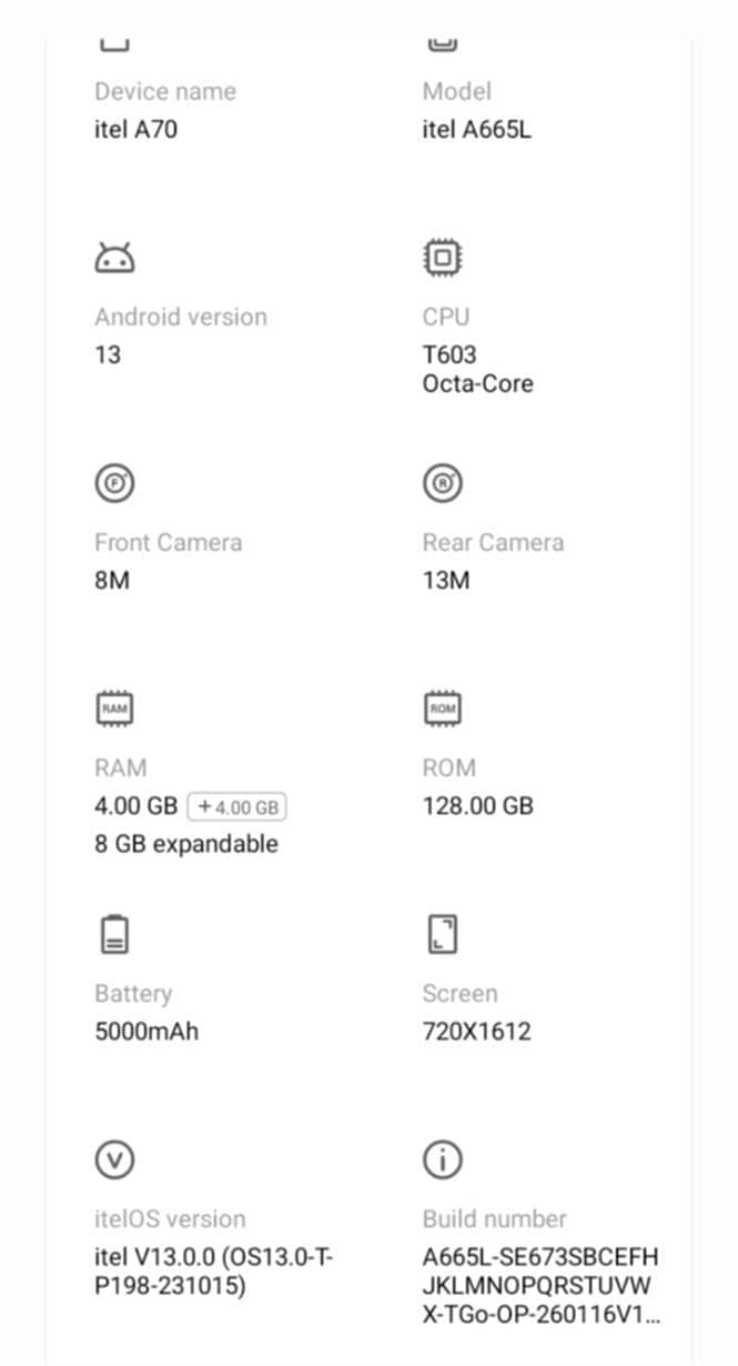 Itel A70 4
