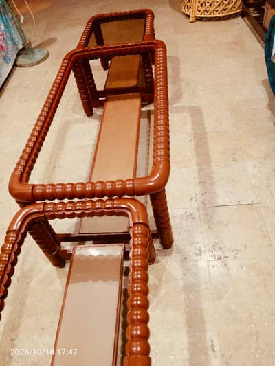 3 set dining room table pure shesham wood