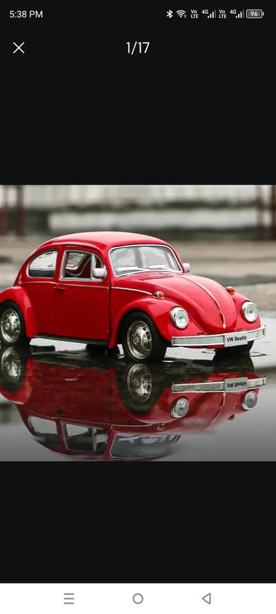 Volkswagen Stuffed Toy (Red) Beetle Diecast Gifts Model 1967