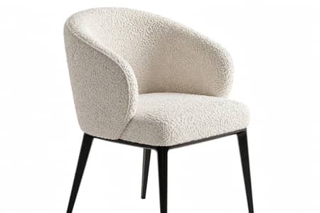 Modern Boucle Arm Chairs Pair - Luxury Design - Downtown Furniture