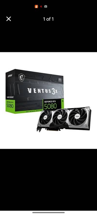 MSI GeForce RTX 5080 16GB Ventus 3X OC Graphics Card