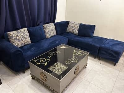 L shape slightly used sofa