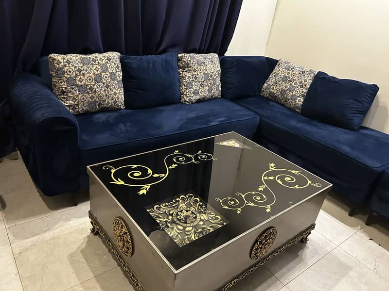 L shape slightly used sofa 5