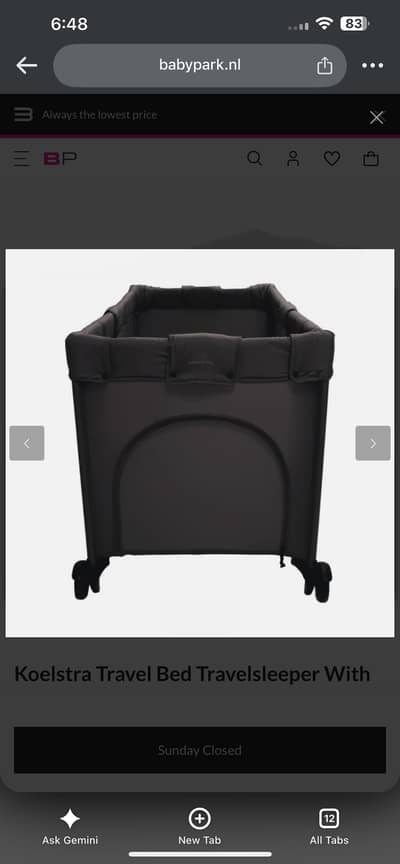 Koelstra Travel Bed Travelsleeper With Booster - T5 - Walnut for Sale