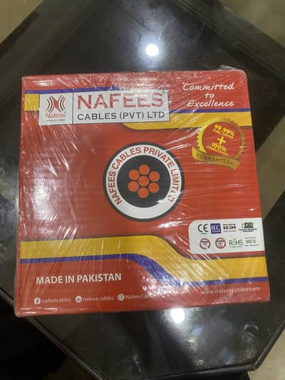 Nafees Original Copper Electric Wire 6mm² – 90 Meters, New Packing