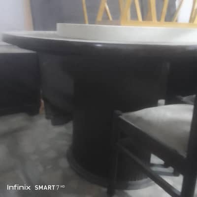 solid wooden dining table 6 chairs