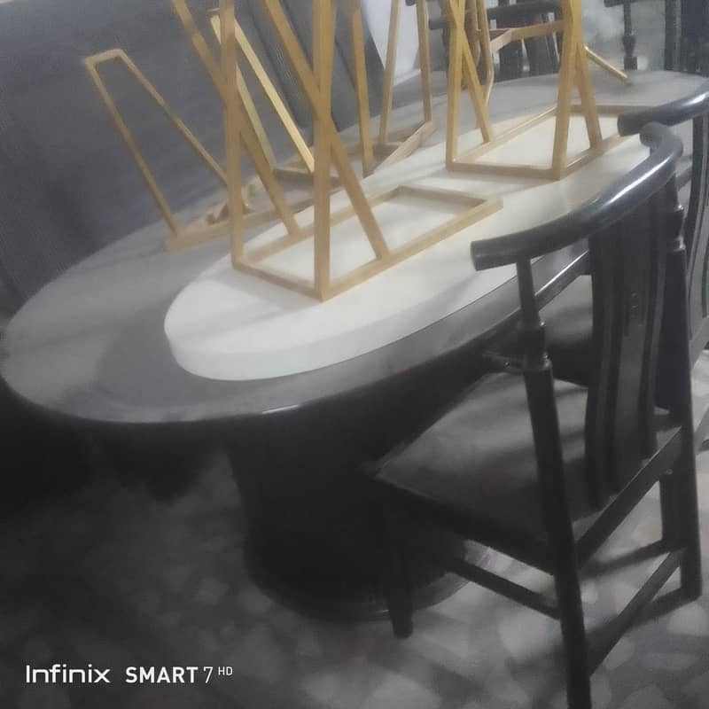 solid wooden dining table 6 chairs 1
