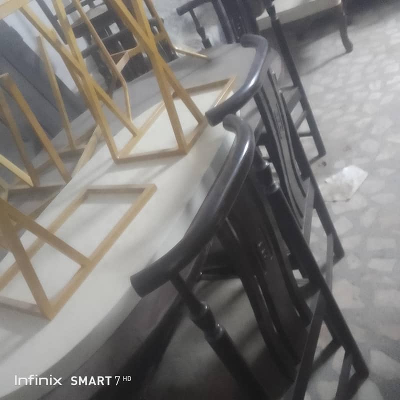 solid wooden dining table 6 chairs 3