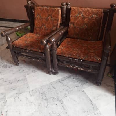 Rope woven wooden sofa