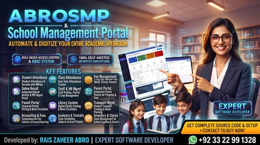 Complete School Management Portal ERP Software | Fee Voucher, Atten. .