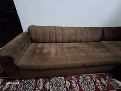 L Shaped Sofa 6 seater Brown
