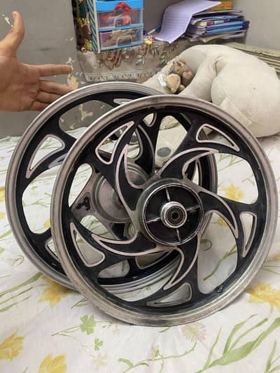 70cc Alloy Rim Set 3 Spoke - CD70 CG125 - No Crack