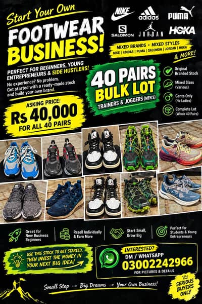 40 pairs Branded Gents Shoes Bulk Lot