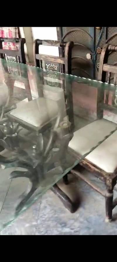 mirror dining table with 6 chairs